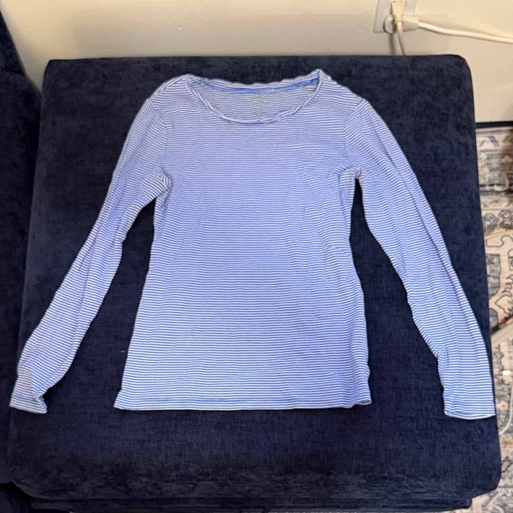 Old Navy Blue and White Striped Tee